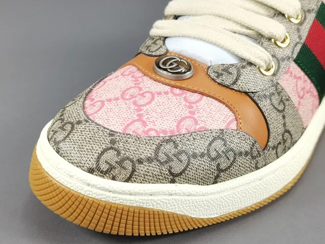 Gucci Tennis 1977 Beige Pink Green Web Lifestyle Sneakers 9