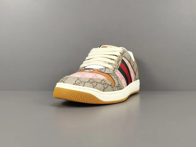 Gucci Tennis 1977 Beige Pink Green Web Lifestyle Sneakers 15