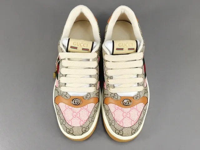 Gucci Tennis 1977 Beige Pink Green Web Lifestyle Sneakers 16
