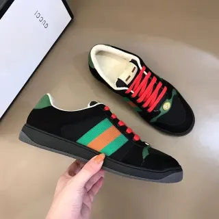 Gucci Tennis 1977 Black Green Orange Web Stripe Lifestyle Sneakers