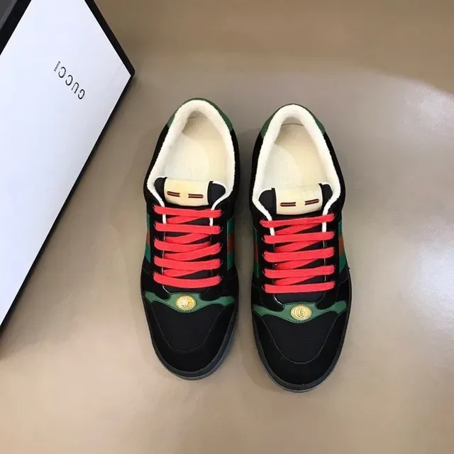 Gucci Tennis 1977 Black Green Orange Web Stripe Lifestyle Sneakers 2