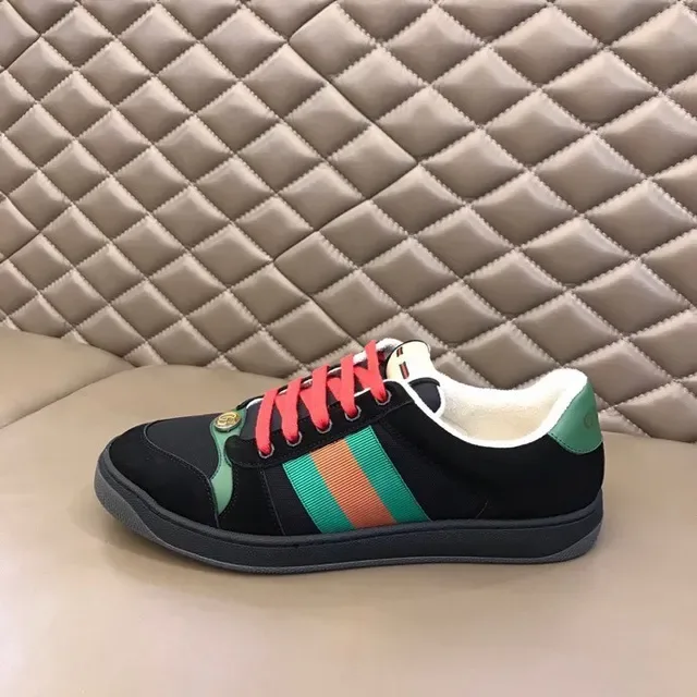 Gucci Tennis 1977 Black Green Orange Web Stripe Lifestyle Sneakers 3
