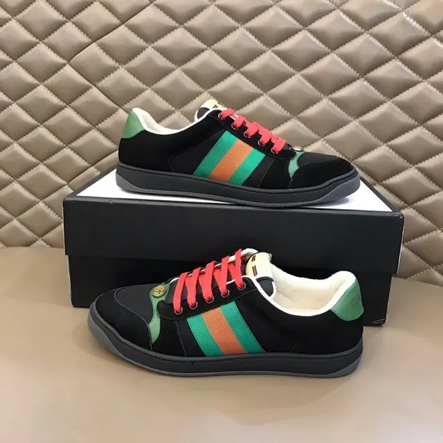 Gucci Tennis 1977 Black Green Orange Web Stripe Lifestyle Sneakers 4