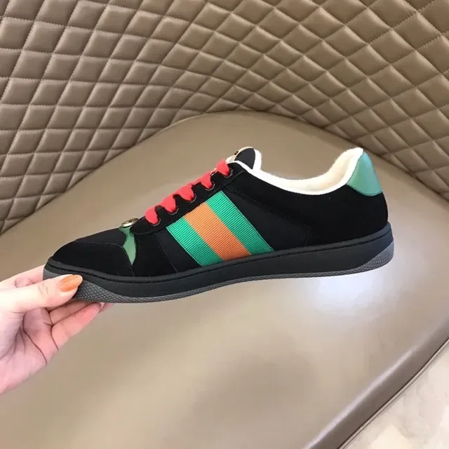Gucci Tennis 1977 Black Green Orange Web Stripe Lifestyle Sneakers 6