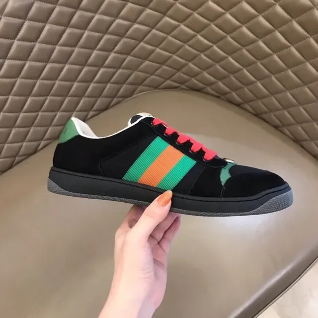 Gucci Tennis 1977 Black Green Orange Web Stripe Lifestyle Sneakers 7