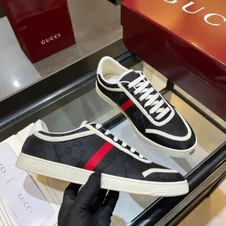 Gucci Tennis 1977 Black White Red Web Lifestyle Sneakers