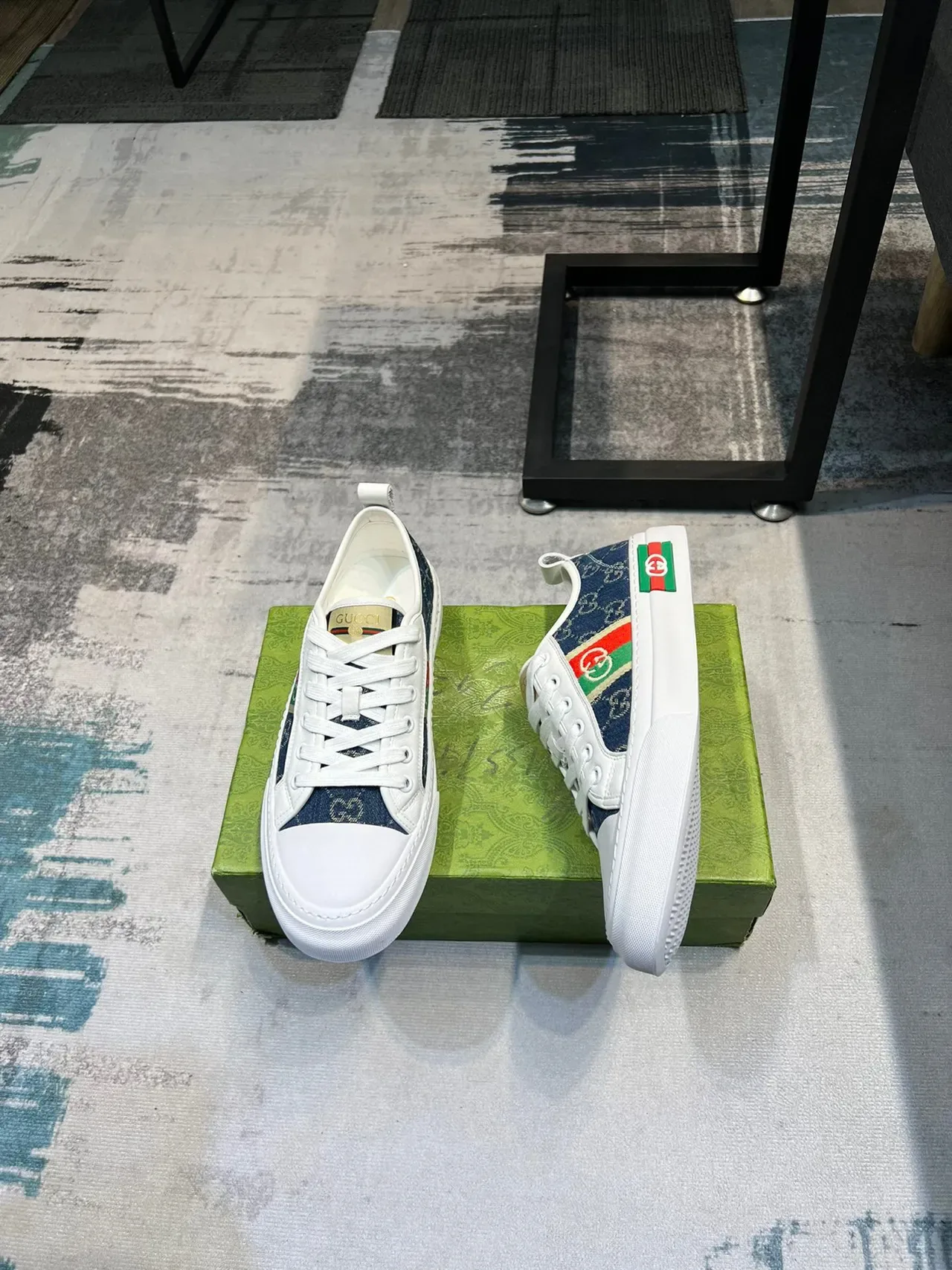 Gucci Tennis 1977 Sneakers Lifestyle en Denim et Blanc 4