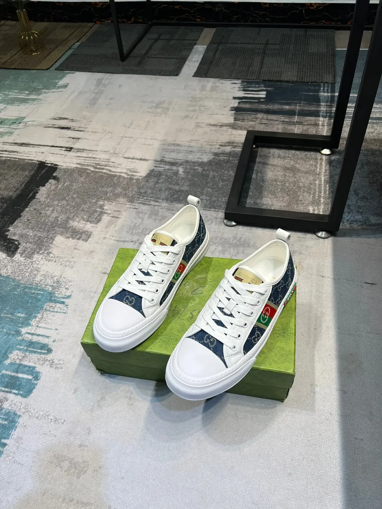 Gucci Tennis 1977 Sneakers Lifestyle en Denim et Blanc 5