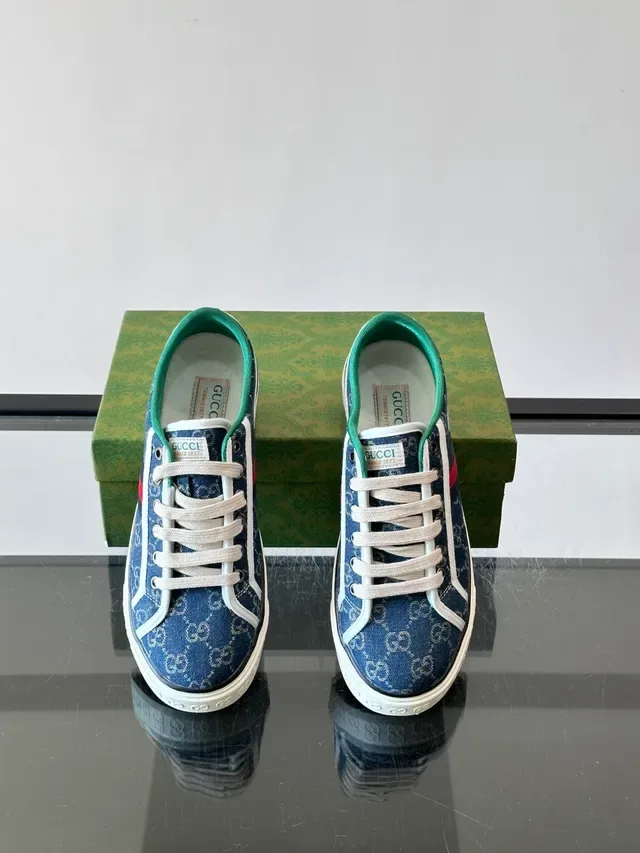Sneakers Lifestyle Gucci Tennis 1977 Bleu Marine GG Monogram Canvas 4