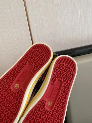 Gucci Tennis 1977 Red Green Web High-Top Lifestyle Sneakers 6