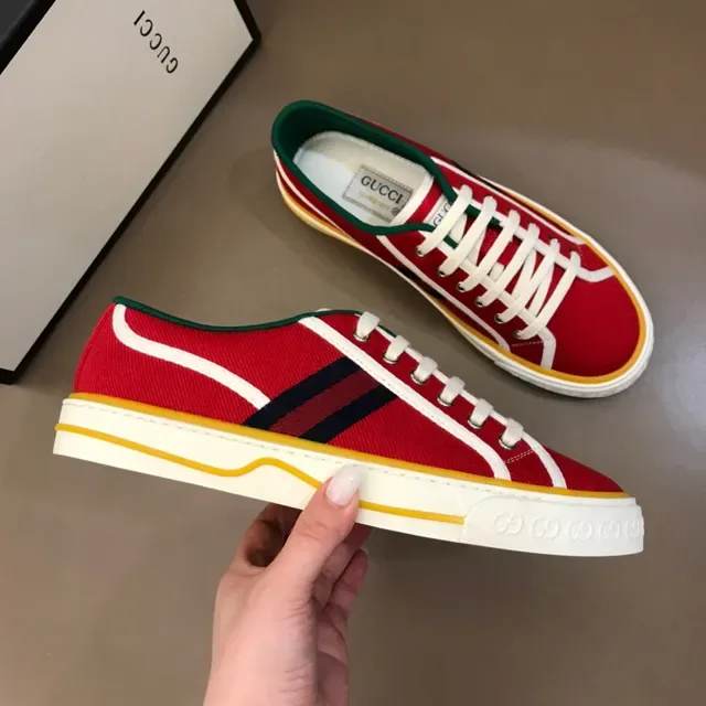 Sneakers Gucci Tennis 1977 Canvas Lifestyle rayure en web rouge 6