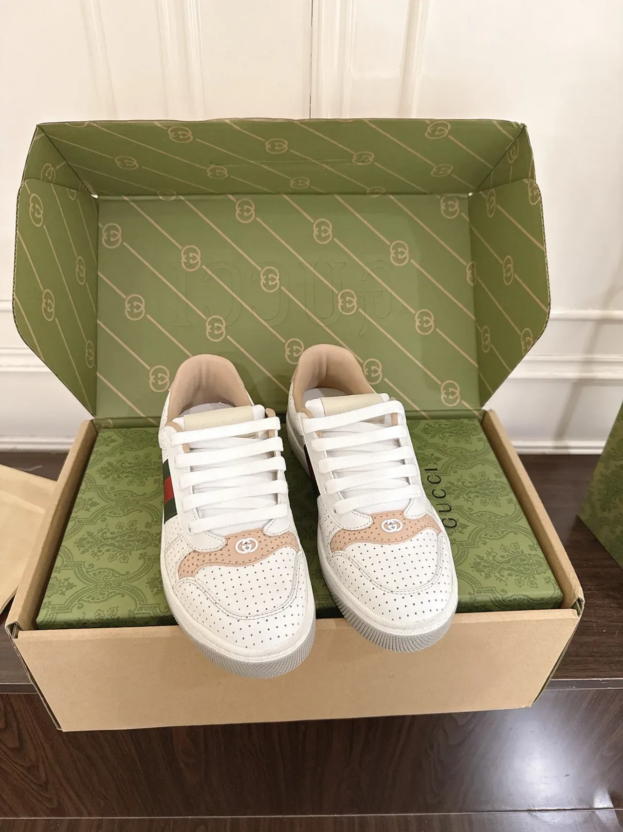 Gucci Tennis 1977 Blanc Beige Vert Rouge Chaussures lifestyle 6