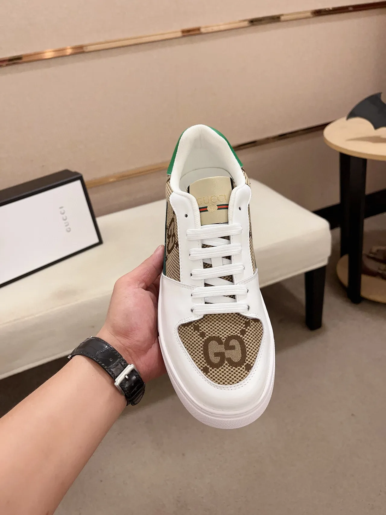 Gucci Tennis 1977 White Beige Green Red Lifestyle Sneakers 2