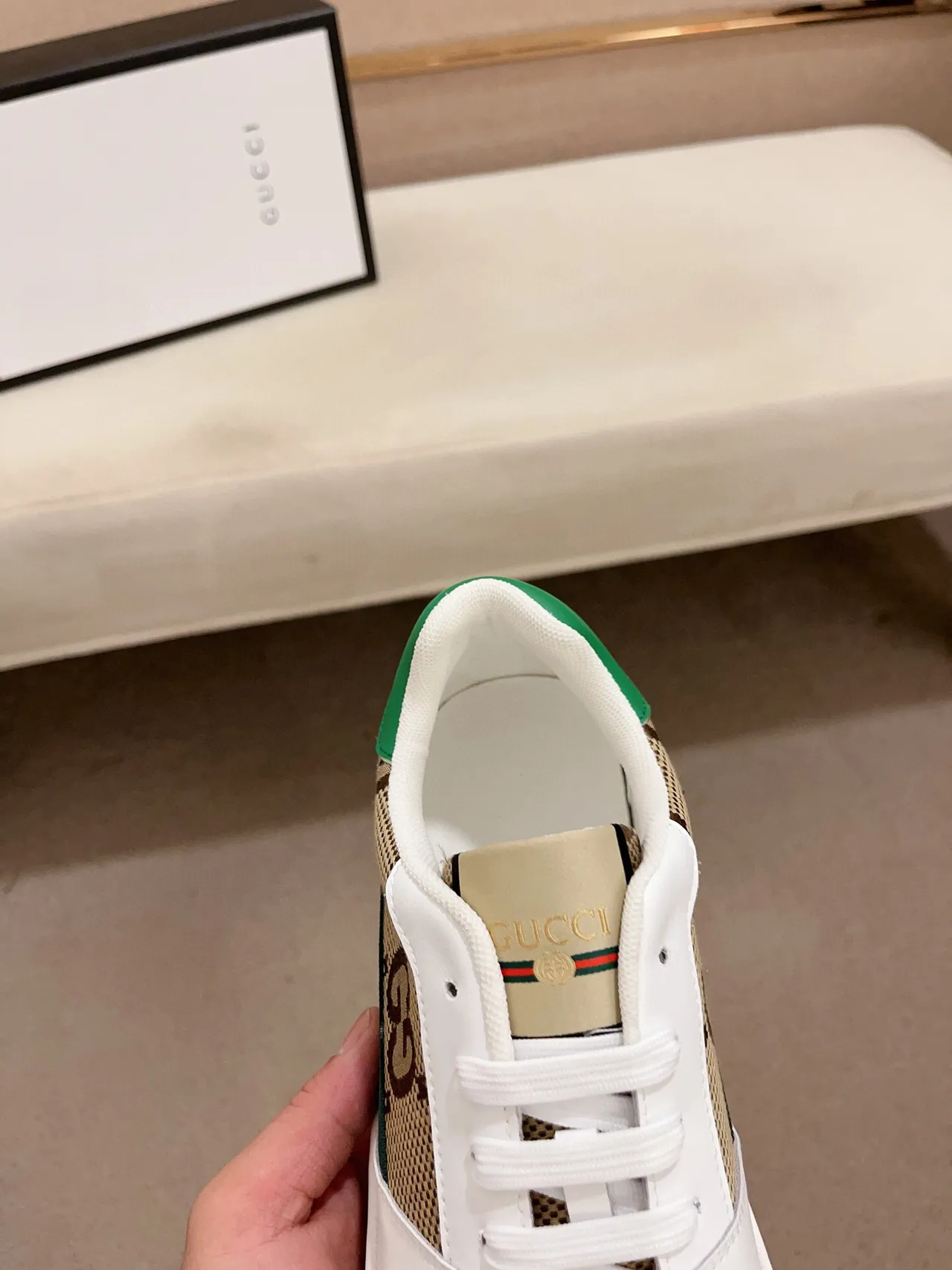 Gucci Tennis 1977 White Beige Green Red Lifestyle Sneakers 6