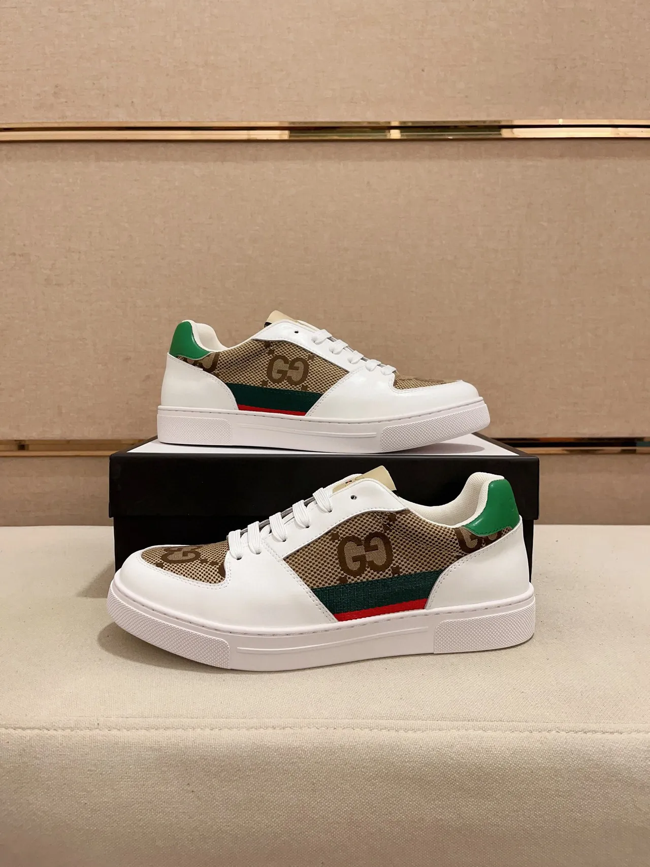 Gucci Tennis 1977 White Beige Green Red Lifestyle Sneakers 7