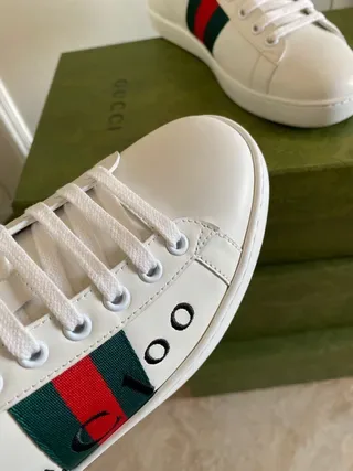 Gucci White Red Leather Upper Web Stripe Side Panel Lifestyle Sneakers 8