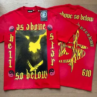 تيشيرت أحمر Hellstar As Above So Below بطبعة جرافيك
