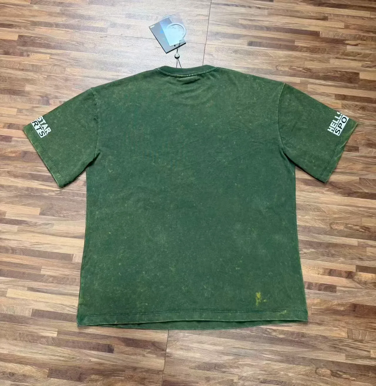 Hellstar Black Army Green Graphic Front Print Vertical Gothic Lettering T-Shirt 7