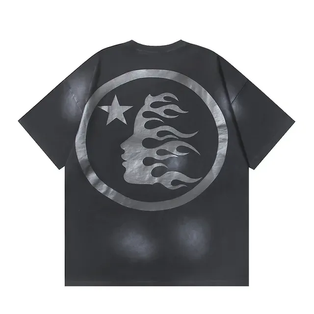 Hellstar Black Silver Oversized Fit Metallic Graphic Print T-Shirt 3