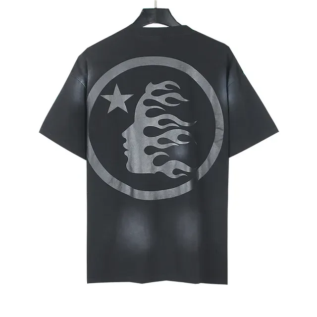 Hellstar Black Silver Oversized Fit Metallic Graphic Print T-Shirt 5