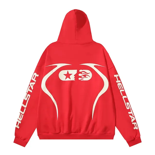 Hellstar Graphic-Print Black Oversized Zip-Front Hoodie 3