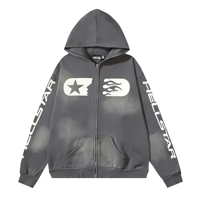 Hellstar Graphic Print Gradient Wash Full-Zip Hoodie 2