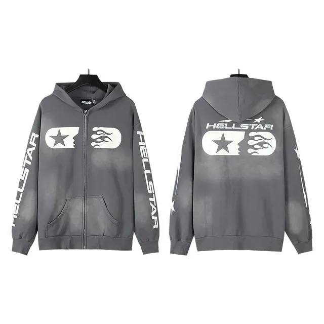 Hellstar Graphic Print Gradient Wash Full-Zip Hoodie 4