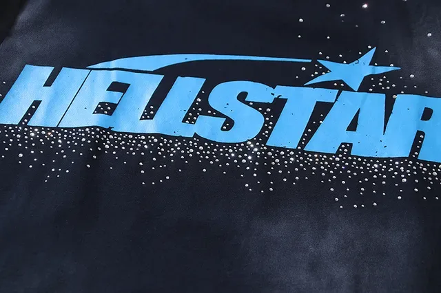 Hellstar ग्राफिक प्रिंट ओवरसाइज़ काली और नीली टी-शर्ट 12