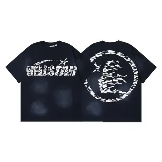 Hellstar গ্রাফিক প্রিন্ট ওভারসাইজড নেভি টি-শার্ট