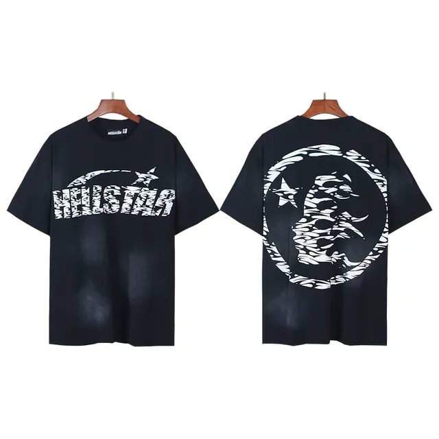 Camiseta oversized Hellstar estampa gráfica azul-marinho 4