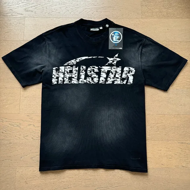 Camiseta oversized Hellstar estampa gráfica azul-marinho 8