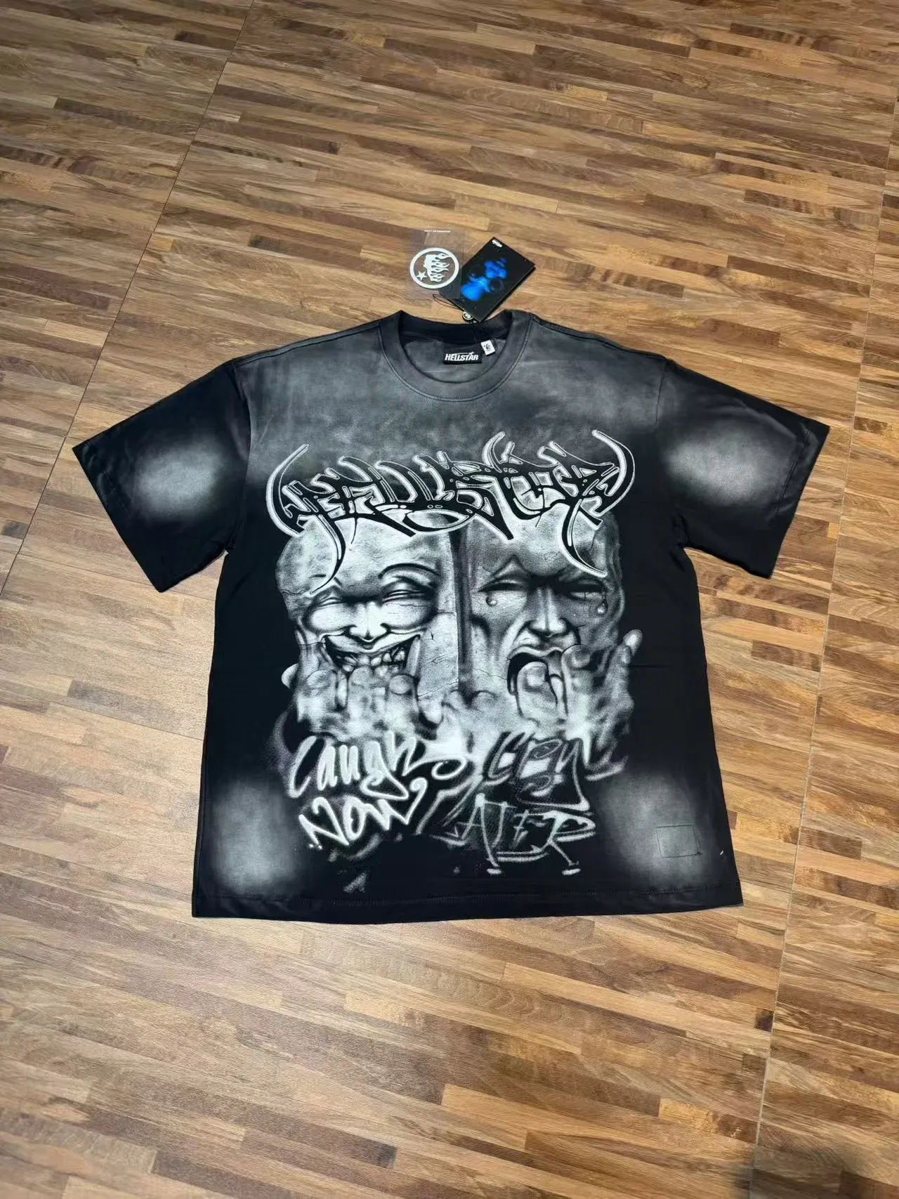 Hellstar Graphic Print Spray-Paint Fade T-Shirt 3