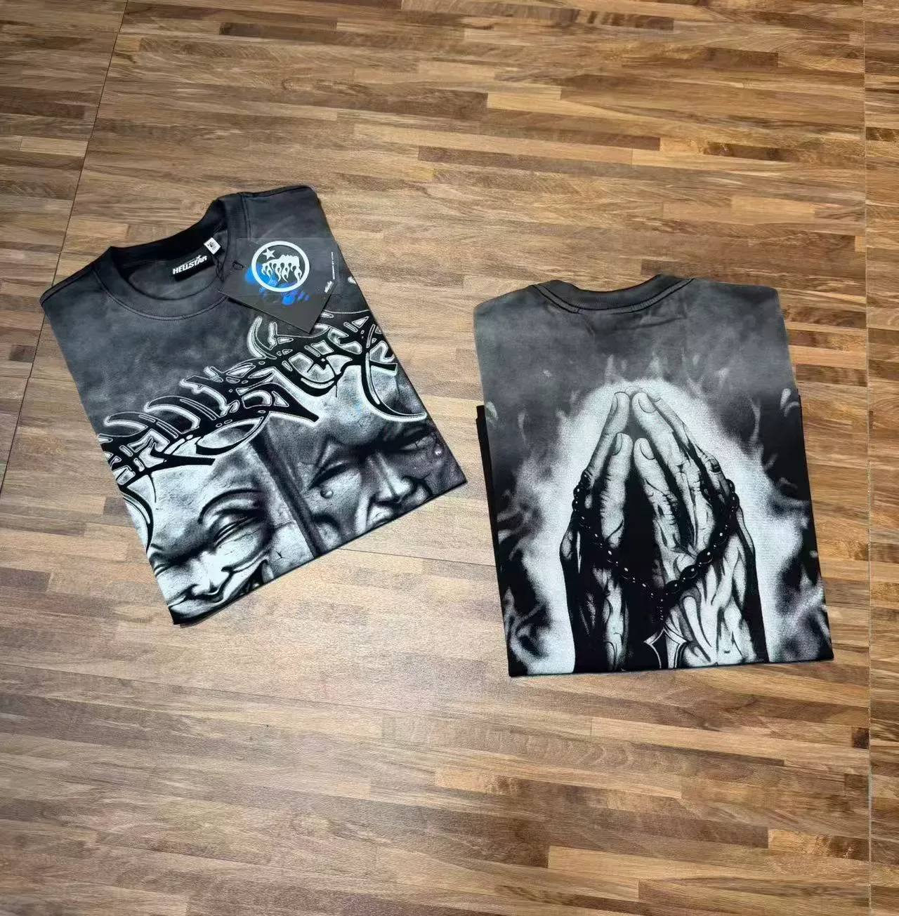 Hellstar Graphic Print Spray-Paint Fade T-Shirt 5