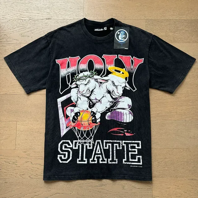 Hellstar Holy State印花水洗黑T恤 2