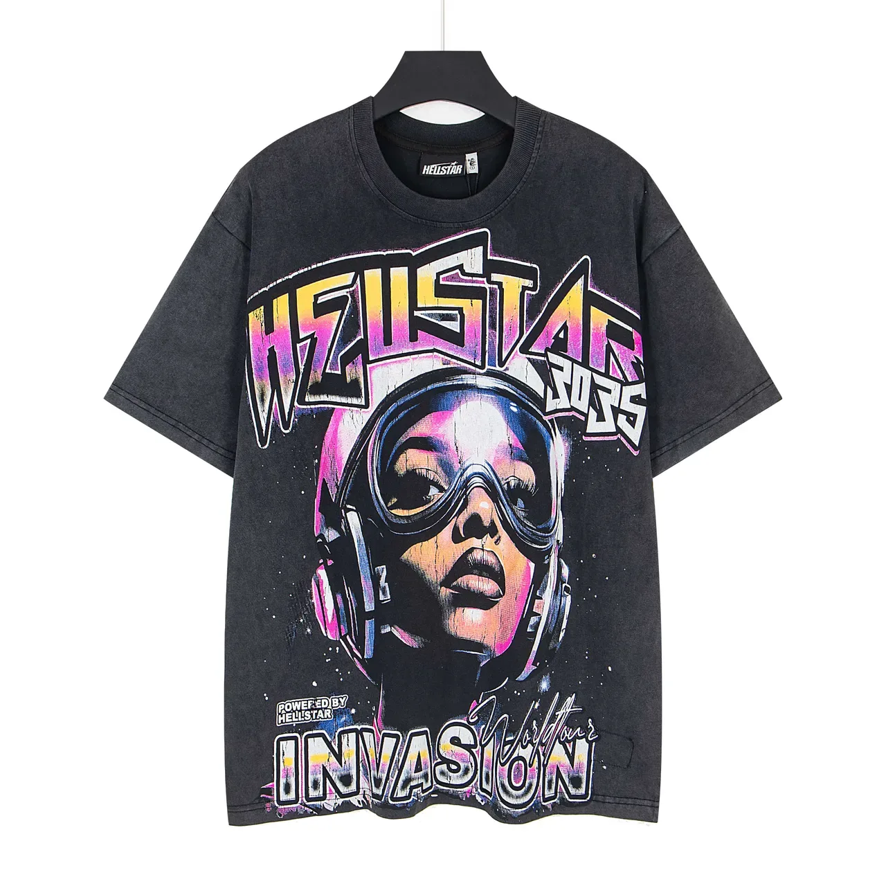 تيشيرت جرافيك أوفرسايز متهالك Hellstar Invasion World Tour 3035 2