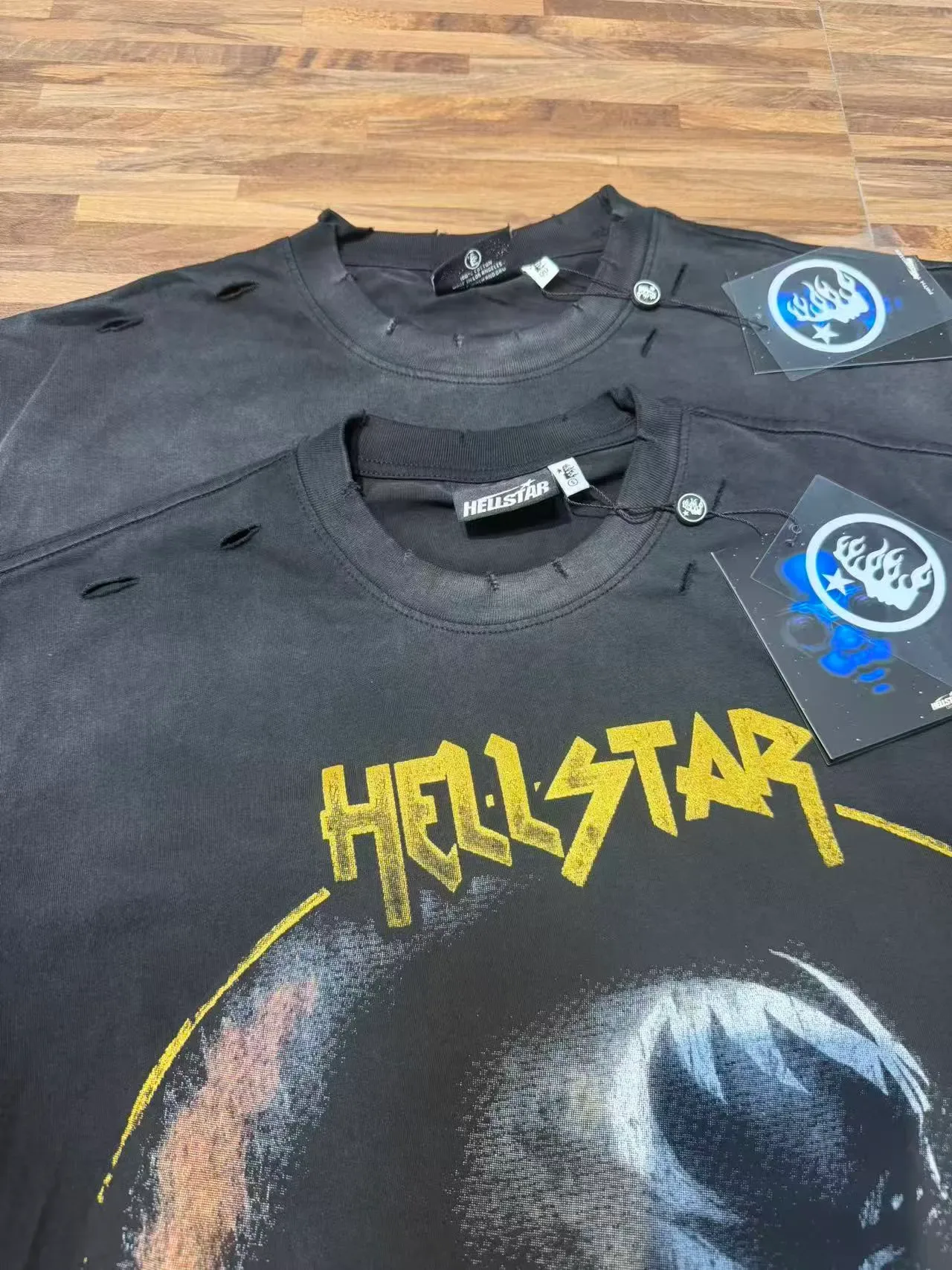 Camiseta Hellstar Tour 1997 gráfica preta desgastada 5
