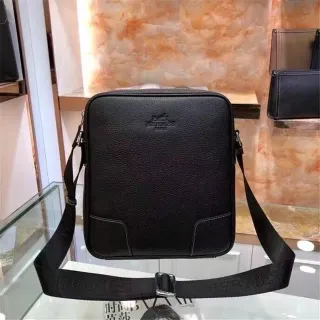 Hermès Black Pebbled Leather Rectangular Crossbody Bag