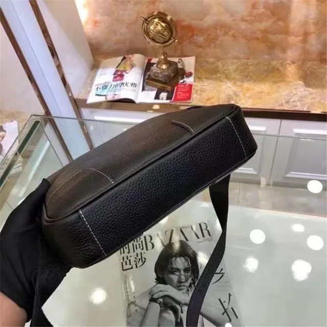 Hermès Black Pebbled Leather Rectangular Crossbody Bag 6