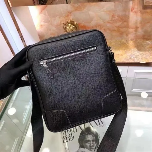 Hermès Black Pebbled Leather Rectangular Crossbody Bag 7