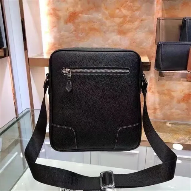 Hermès Black Pebbled Leather Rectangular Crossbody Bag 9