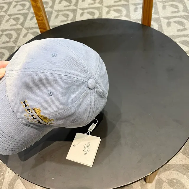 Hermès Blue Light Cotton Exterior Vibrant Interior Lining Baseball Cap 7