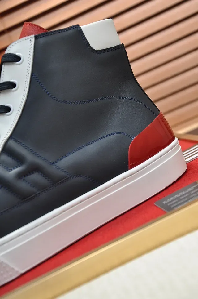 Hermès Color-Blocked Leather High-Top Lifestyle Sneakers 2