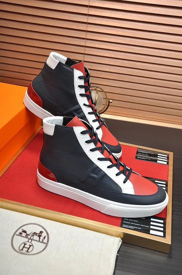 Hermès Color-Blocked Leather High-Top Lifestyle Sneakers 5