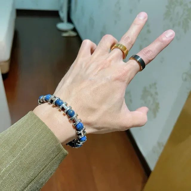 Hermès H-Link Lapis Lazuli and Silver-Tone Bracelet 5