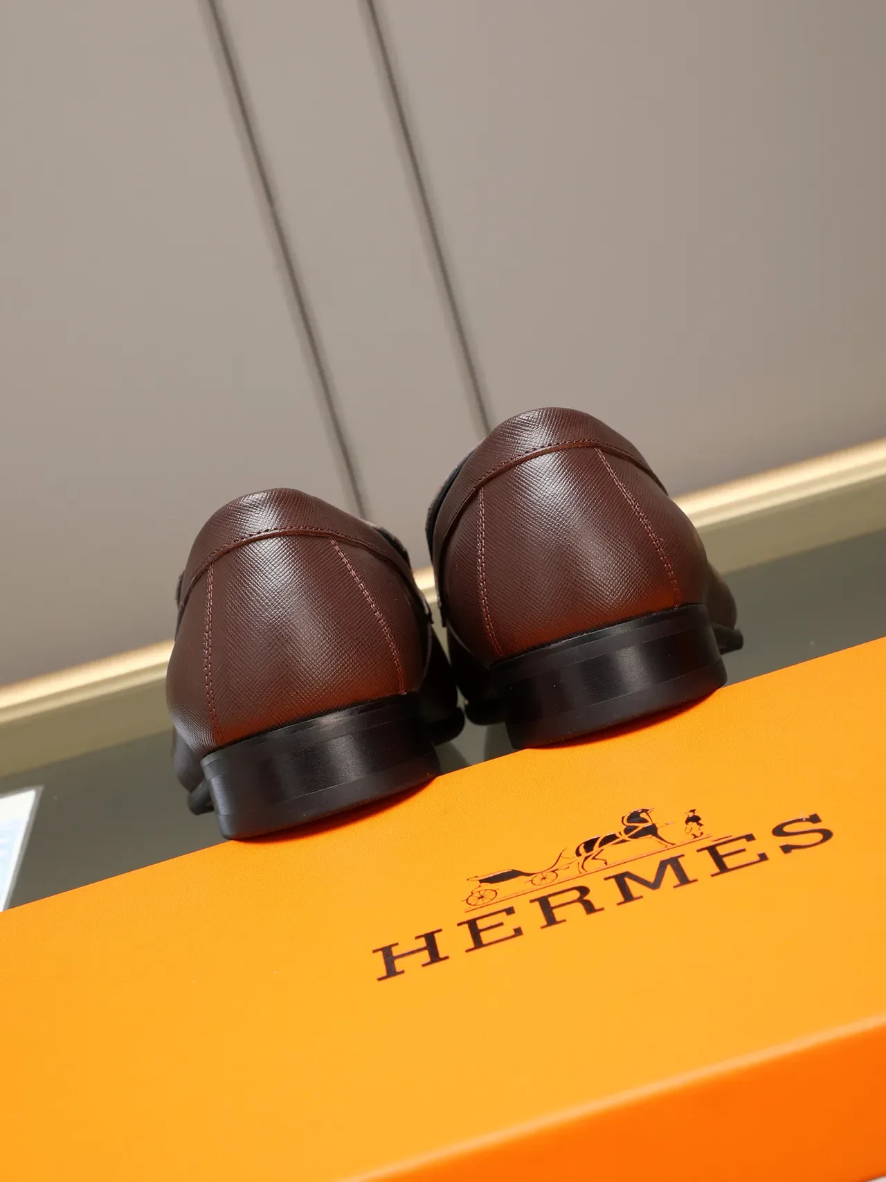 Hermès H-Loafer Brown Saffiano Leather Loafer 3