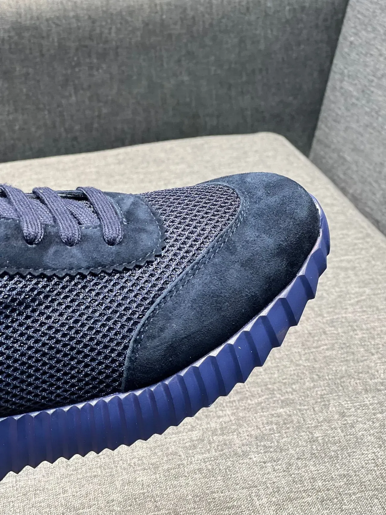 Hermès H-Ride Navy Blue Mesh Suede Lifestyle Sneakers 3