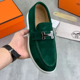 Hermès Oran Loafer Ante Verde Hebilla H-Buckle