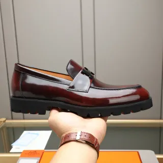 Hermès Oran Loafer Burgundy Patent Leather Slip-On Loafer