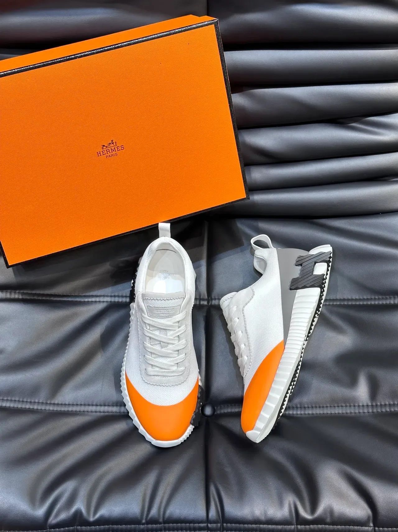Hermès Oran Sneaker Blanc Orange Gris Noir Lifestyle Sneakers 5