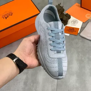 Hermès Perforated Suede Gray Lifestyle Sneaker